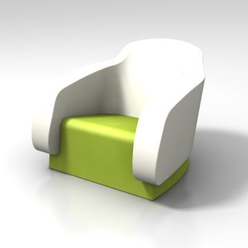 Fauteuil extérieur intérieur Klimt Blanc et Vert acide