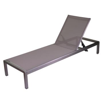 Chaise longue bain de soleil Gris 197x64 cm h 30 cm en Aluminium mod. Seattle